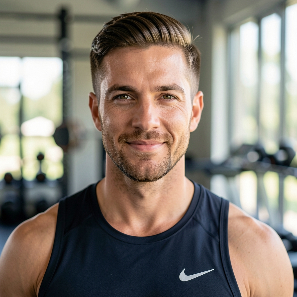 Portrait of a strength and mobility coaching contributor in a training studio